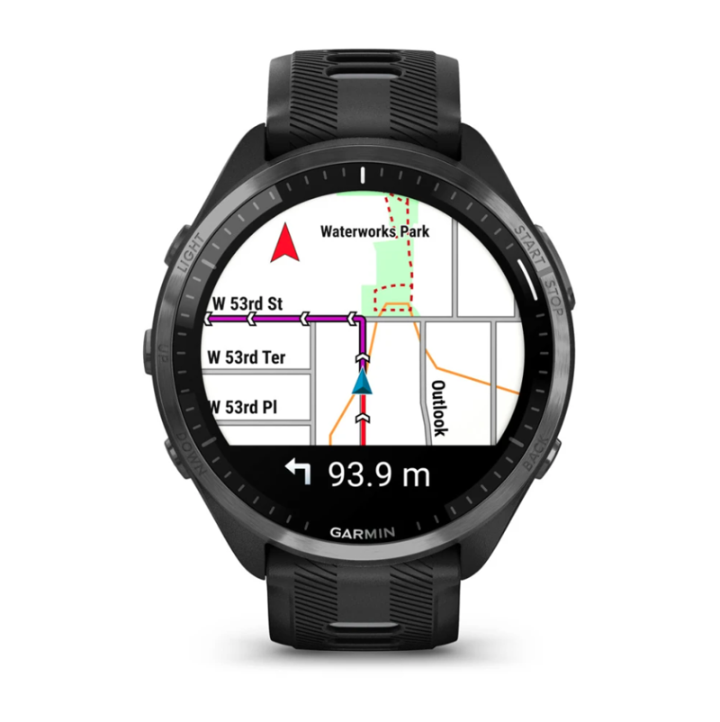 Garmin Forerunner 965 Carbon Grey DLC Titanium Bezel with Black Case and Black/Powder Grey-3